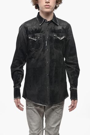 Dsquared2 Camicia CLASSIC WESTERN in Denim con Doppio Taschino Dsquared2