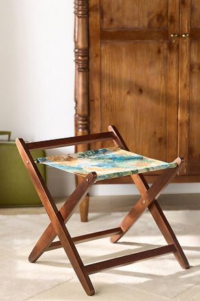 Anthropologie Printed Sling Fabric Luggage Rack