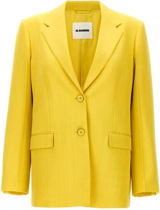 Jil Sander Single-Breasted Blazer - Dames - Blazers - Geel - M - Jassen