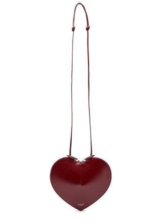 Alaia Le Couer Glossed Leather Cross-body bag - Burgundy - One Size