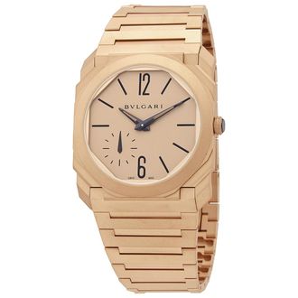Bulgari Pre-owned Bvlgari Octo Finissimo Extra Thin Gold Dial Mens Watch 102912