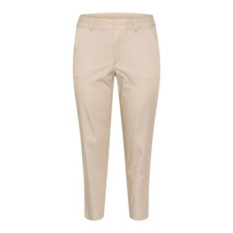 Kaffe Curve Grigio Piuma Pantaloni Chino Corti - - Trousers - Donna - Beige - 4XL