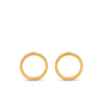 Maison Margiela Oorbellen met gegraveerde cirkel en cijfermotief - Dames - Oorbellen - Geel - ONE Size - Accessoires