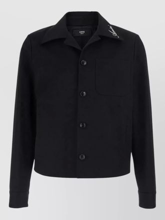 Amiri script cotton blouson long sleeve chest pocket