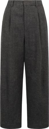 R13 Wollen Mix Wijde Broek - Dames - Wijde Broeken - Grijs - W25 - Wol - Broeken