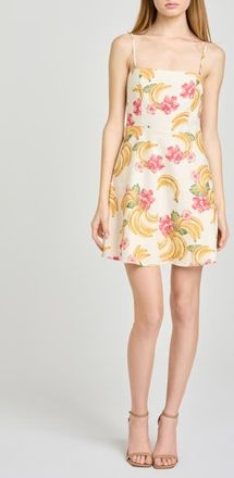 Wayf Havana Fruit Print Linen Blend Minidress in Cream Bananas at Nordstrom, Size X-Large