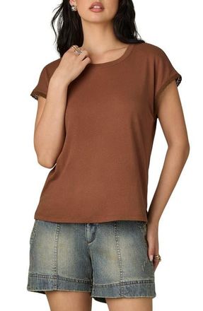 Wit & Wisdom Crochet Cap Sleeve Tee in Umber at Nordstrom, Size X-Large