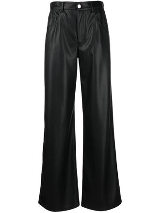 Philosophy di Lorenzo Serafini straight-leg faux leather trousers - women - Polyurethane Resin/Polyester/Viscose/Cotton - 40 - Black