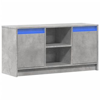 Berkfield Home TV Cabinet with LED Concrete Grey 100x34x50 cm Engineered Wood | Size: 100 x 34 x 50 cm