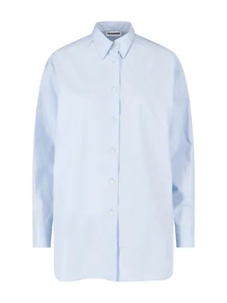 Jil Sander Light Blue Classic Collar Cotton Shirt