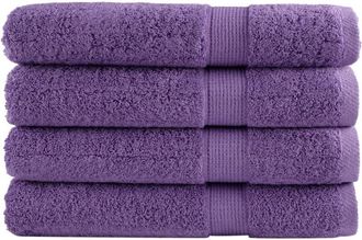vidaXL Asciugamani Premium solund 4 pz Viola 100x200 cm 600 g/m&sup2; - Vidaxl