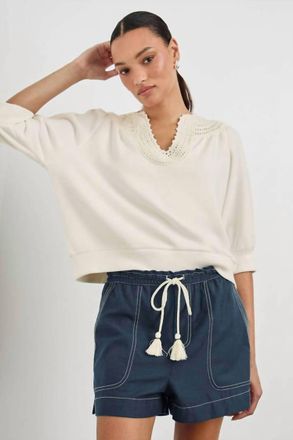 Rails Mariposa V-Neck Top In Ivory