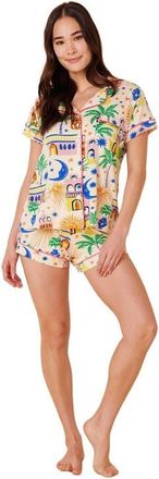 The Cats Pajamas Pima Knit Short Pajama Set in Moroccan Magic at Nordstrom, Size X-Large