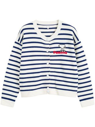 Chinti and Parker x Peanuts Snoopy-appliqué cardigan - women - Merino - S - White