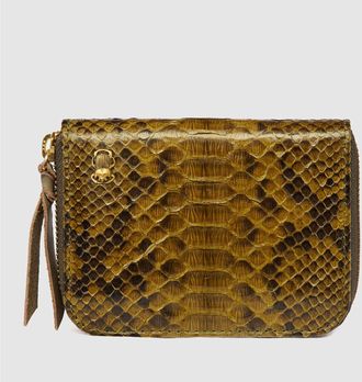 CLARIS VIROT Porte-monnaie Mini Bob Python Kaki