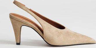 Topshop d&eacute;collet&eacute; alte slingback Arabella con tacco conico color tortora-Neutro