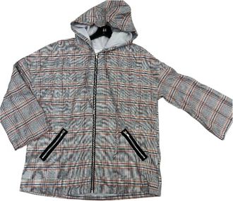 Wild Honey Womens Plaid Hooded Zip Up Jacket In Multicolor