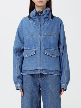 Loewe Short Cotton Denim Jacket with High Neck and Zip Closure