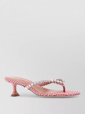 Amina Muaddi embroidered thong mules