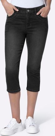 Heine Bequeme Jeans HEINE, Damen, Gr. 34, Normalgr&ouml;ssen, schwarz, 81% Baumwolle, 17% Polyester, 2% Elasthan, unifarben, kurz, Jeans Bequeme Jeans