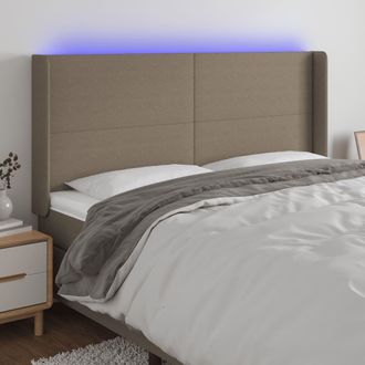 vidaXL Cabecero Con Led De Tela Gris Taupe 183x16x118/128 Cm Vidaxl