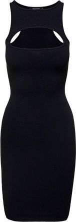 Dsquared2 Black Mini Sleeveless Ribbed Dress With Cut-Out Detail