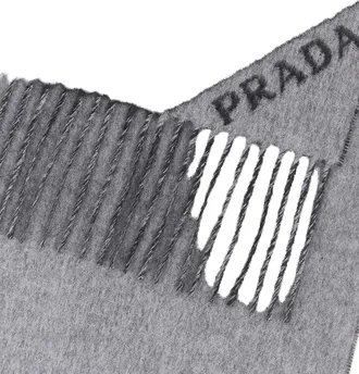 Prada Mens Charcoal Cashmere Scarf Ematite+grigio Sciarpe E Foulard Scarfs