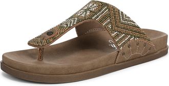 Blowfish Womens Lyric Flat Thong Sandal, Beaded Walnut, UK 3 Medium Fit
