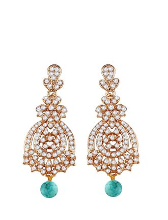 Liv Oliver 18K Chandelier Turquoise Drop Earrings
