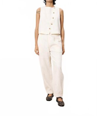 FRNCH Pepita Textured Trouser In Cream