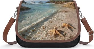 Generic Beach Starfish Wave Seawaves Crossbody Bags for Women Shoulder Messenger Bag Purse Handbags