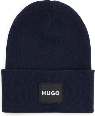 HUGO BOSS Hugo Xevon Geribbelde Opgedraaide muts (Marine)