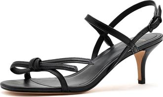 Kate Spade New York Loop Kitten Heel Sandals Womens Dress Sandals Black : 9.5 M, Leather