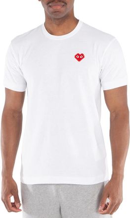 Comme Des Garçons Cdg Play Invader Heart Pixel T-Shirt, Size Small