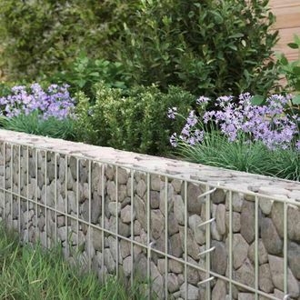 Berkfield Home Durable Gabion Raised Bed Galvanised Steel 1000x100x20 cm in Silver | Size: 1000 x 100 x 20 cm