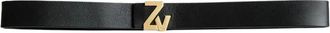 Zadig&Voltaire Accessoires, Heren, Zwart, S, Leer, ZV Initiale Belt