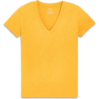 primary Adult Classic Slub V-Neck Tee in Sunflower at Nordstrom, Size Small