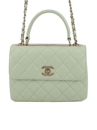 Chanel 2021-2025 Small Lambskin Trendy CC Top Handle Flap satchel - Groen