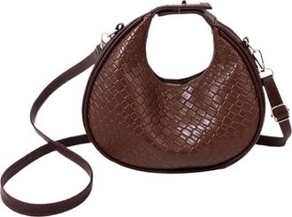 Generic PU Leather Tote Bag,Shoulder Bags for Women,Fashion Shoulder Bag | Crescent Shape Design Travel Shoulder Bag for Women, Girls, Work, Shopping or Trave