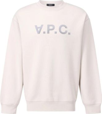 A.P.C. Logo Sweater met Comfort Fit - Heren - Sweatshirts - Beige - S - Katoen - Hoodies & sweatvesten
