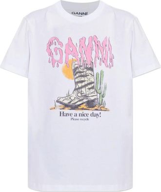 Ganni Mujer, Camisetas, Blanco, Talla: M