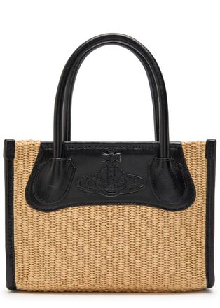Vivienne Westwood Tory Small Leather and Raffia Tote Cross-body bag - Natural - One Size