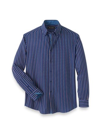 Paul Fredrick Performance Stretch Stripe Casual Shirt