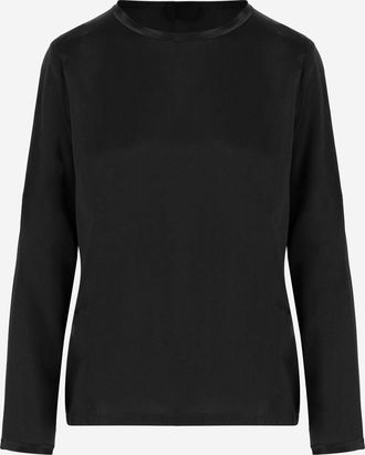 F.it Womens Stretch Silk Sweater Black