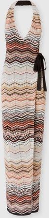 Missoni Sleeveless Viscose Chevron Lam&eacute; Gown With Sequins in Green& Brown at Nordstrom, Size 44 It