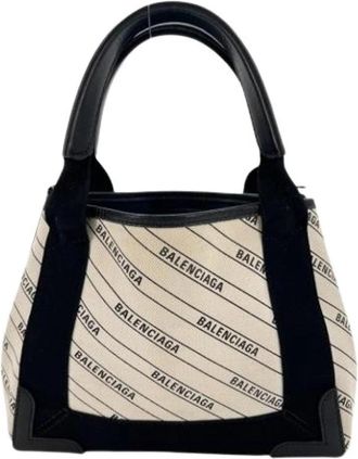 Balenciaga Pre-owned Vintage Canvas Handbag - Dames - Vintage Handtas - Beige - ONE Size - Leer - Vintage