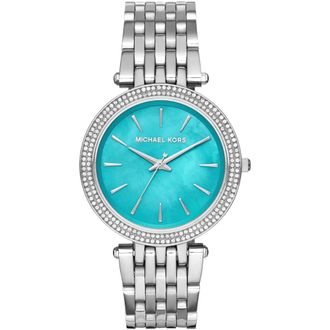 Michael Kors Womens Darci MK3515 Turquoise Dial Ladies Watch - Silver Stainless Steel - Size 39mm