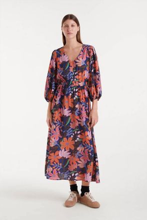 Compa&ntilde;&iacute;afant&aacute;stica Long Lightweight Crepe Dress In Multi