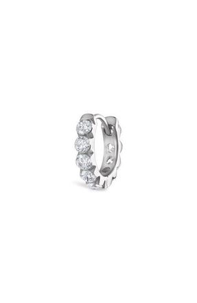Maria Tash Single Large Invisible Set Diamond Hoop Earring in White Gold at Nordstrom, Size 6.5 Mm