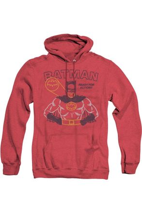 Gildan Batman Ready For Action Adult Heather Hoodie / Hooded Sweatshirt